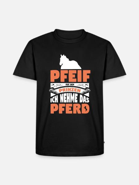 Pferd Pferde - Männer Premium Bio T-Shirt - Schwarz