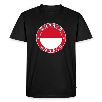 Monaco - Men's Premium Organic T-Shirt - black - Front - Nico (187cm)