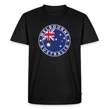 Melbourne - T-shirt Premium bio Homme - noir - Devant - Nico (187cm)
