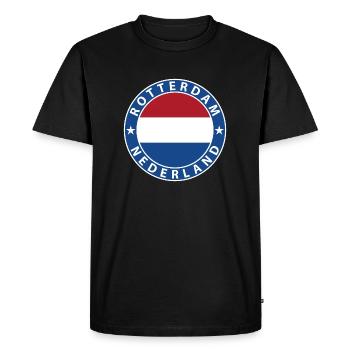 Rotterdam - T-shirt Premium bio Homme - noir - Devant - Nico (187cm)