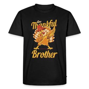 Action de grâce Un frère Bruder reconnaissant - T-shirt Premium bio Homme - noir - Devant - Nico (187cm)