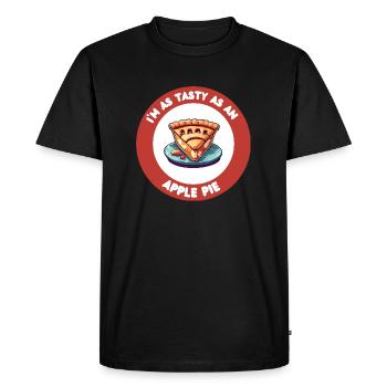 Tarte aux pommes sucrée - T-shirt Premium bio Homme - noir - Devant - Nico (187cm)