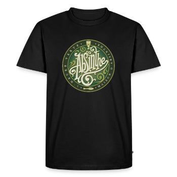 ABSINTHE retro Logo - Men's Premium Organic T-Shirt - black - Front - Nico (187cm)