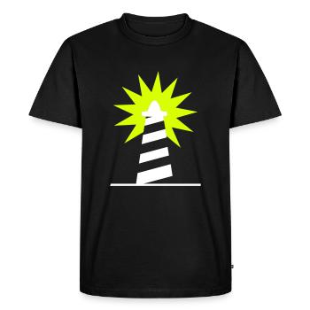Phare Lighthouse lumiére Côte 1c - T-shirt Premium bio Homme - noir - Devant - Nico (187cm)