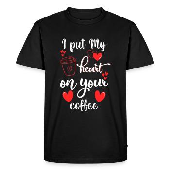 Barista Morning Muffle Bar - Men's Premium Organic T-Shirt - black - Front - Nico (187cm)
