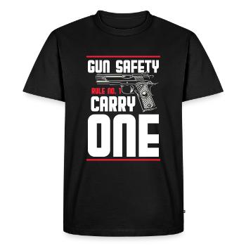 Armes Munitions Propriétaires d’armes à feu Liberté - T-shirt Premium bio Homme - noir - Devant - Nico (187cm)