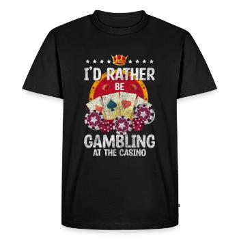 Poker Win Double Head of Spades - Men's Premium Organic T-Shirt - black - Front - Nico (187cm)