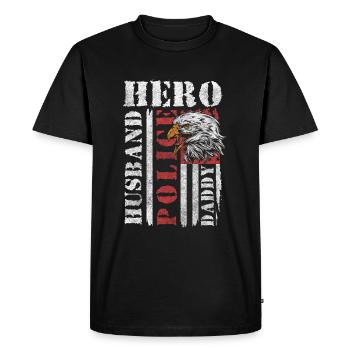 Un policier arrête une scène de crime - T-shirt Premium bio Homme - noir - Devant - Nico (187cm)