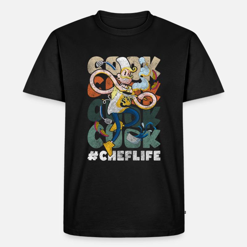 Koch Chef Kochkunst Geschmack - Männer Premium Bio T-Shirt - Schwarz
