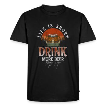 Fête, Alcool, Soirée Hommes, Musique - T-shirt Premium bio Homme - noir - Devant - Nico (187cm)
