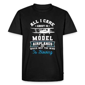 Model Airplane Airplane Pilot Model - Men's Premium Organic T-Shirt - black - Front - Nico (187cm)