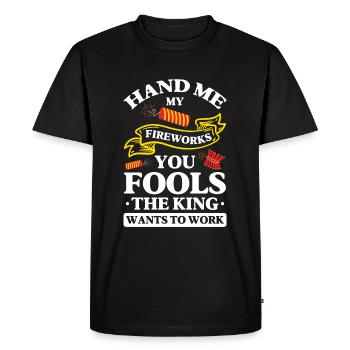 Fireworks, firecrackers, fireworks, fan curve - Men's Premium Organic T-Shirt - black - Front - Nico (187cm)