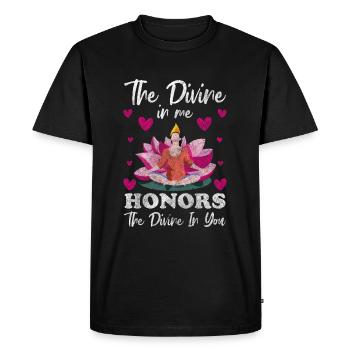 Meditation Relaxation Mindful Karma - Men's Premium Organic T-Shirt - black - Front - Nico (187cm)