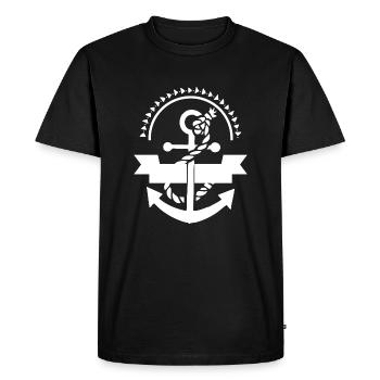 Anchor Nautical Seafarer Pier Sea Maritime - Men's Premium Organic T-Shirt - black - Front - Nico (187cm)