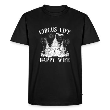 Cirque Graphique Cirque Vie Femme Heureuse Cirque Cadeau - T-shirt Premium bio Homme - noir - Devant - Nico (187cm)