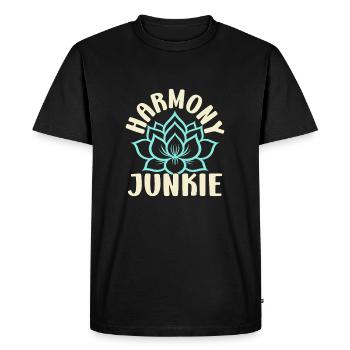 Yoga Harmony Junkie Drôle de Yoga - T-shirt Premium bio Homme - noir - Devant - Nico (187cm)