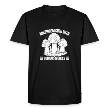 Gourou des morilles aux champignons douteux - T-shirt Premium bio Homme - noir - Devant - Nico (187cm)