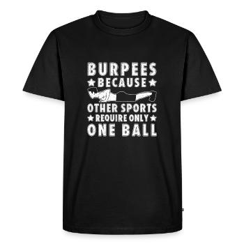 Gym Junkies Burpees Sports One Ball Calisthenics - T-shirt Premium bio Homme - noir - Devant - Nico (187cm)