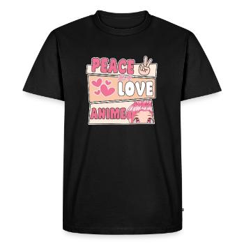 Manga japonais mignon femmes filles cadeau Otaku Kawaii - T-shirt Premium bio Homme - noir - Devant - Nico (187cm)