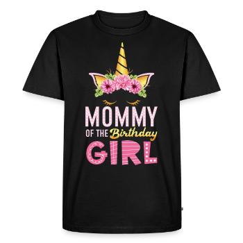 Maman de la fille d’anniversaire pour une mère maman - T-shirt Premium bio Homme - noir - Devant - Nico (187cm)