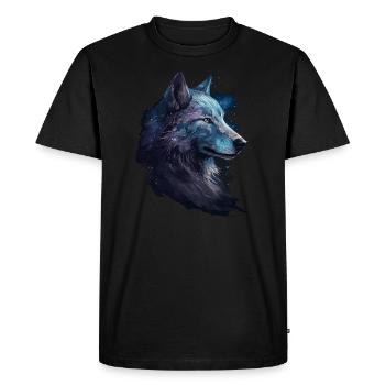 Griffure de loup Marques de griffes Animal de forêt sauvage Tête de loup - T-shirt Premium bio Homme - noir - Devant - Nico (187cm)