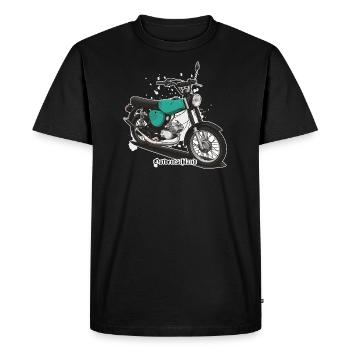 S51 (turquoise) // Illustration - Men's Premium Organic T-Shirt - black - Front - Nico (187cm)