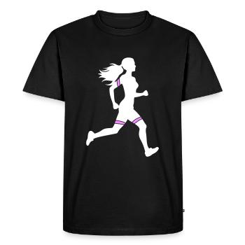 Icône de la femme de la course à pied marathon - T-shirt Premium bio Homme - noir - Devant - Nico (187cm)
