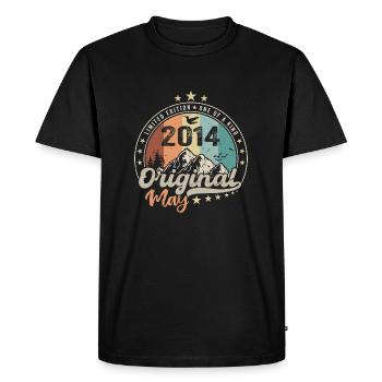 Mai 2014 Original Cadeau D'anniversaire Mai 2014 - T-shirt Premium bio Homme - noir - Devant - Nico (187cm)