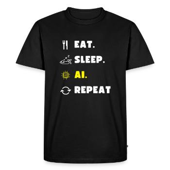 AI Artificial Intelligence Coding Gift Funny - Men's Premium Organic T-Shirt - black - Front - Nico (187cm)