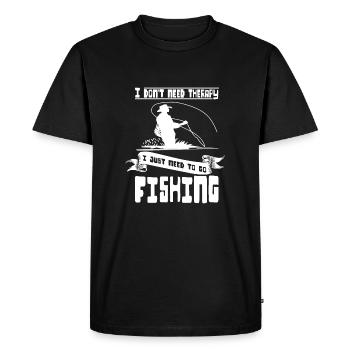 Angel Therapy Expert T-Shirt pour la pêche - T-shirt Premium bio Homme - noir - Devant - Nico (187cm)