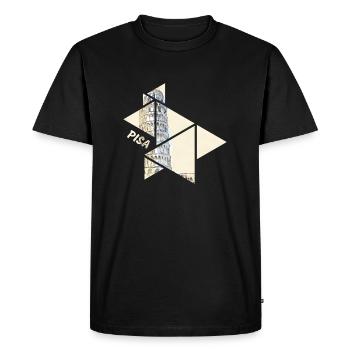 Ardoise Tour de Pise - T-shirt Premium bio Homme - noir - Devant - Nico (187cm)