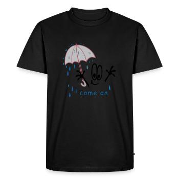 Rain Weather Comic - Men's Premium Organic T-Shirt - black - Front - Nico (187cm)