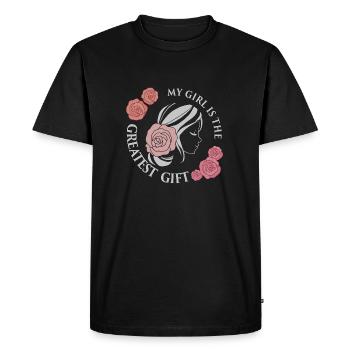 Ma fille est le plus beau cadeau - fille - T-shirt Premium bio Homme - noir - Devant - Nico (187cm)