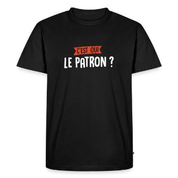 C'est qui le patron ? - T-shirt Premium bio Homme - noir - Devant - Nico (187cm)