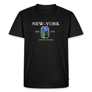 NEW YORK - Men's Premium Organic T-Shirt - black - Front - Nico (187cm)
