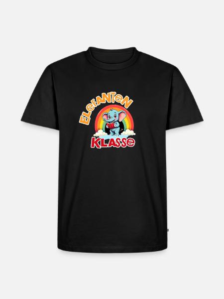 Elefantenklasse: Schulkind Regenbogen T-Shirt - Männer Premium Bio T-Shirt - Schwarz