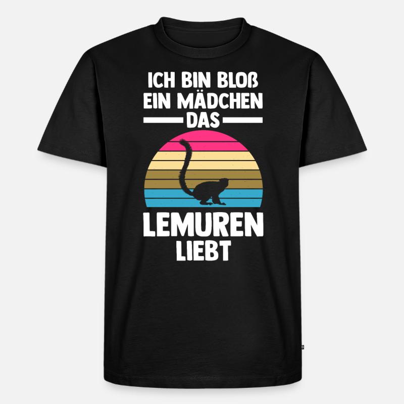 Lemur - Männer Premium Bio T-Shirt - Schwarz