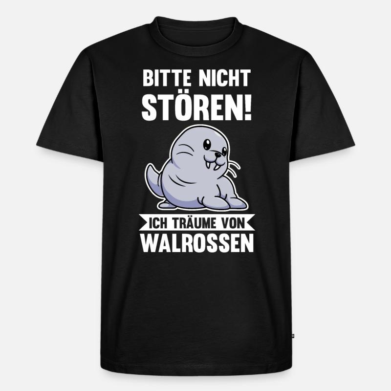 Walross - Männer Premium Bio T-Shirt - Schwarz