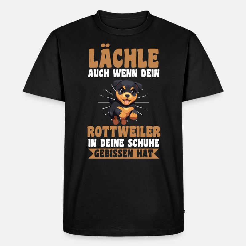 Hund Rottweiler - Männer Premium Bio T-Shirt - Schwarz