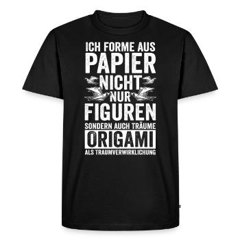 Art japonais pliage Origami - T-shirt Premium bio Homme - noir - Devant - Nico (187cm)