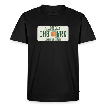 Floride ih8wrk usa sunshine state i hate work - T-shirt Premium bio Homme - noir - Devant - Nico (187cm)