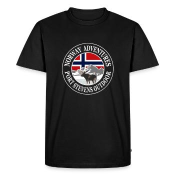 Norway - Elk - Norwegian flag - Men's Premium Organic T-Shirt - black - Front - Nico (187cm)