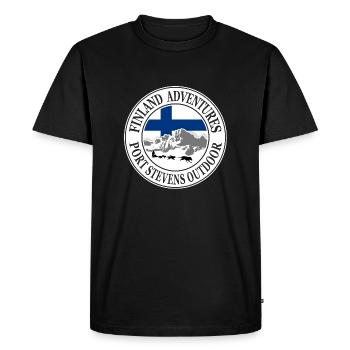 Finlande Alaska Adventures - drapeau et huskies - T-shirt Premium bio Homme - noir - Devant - Nico (187cm)