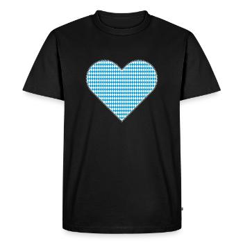 Cœur bavarois comme patchs - T-shirt Premium bio Homme - noir - Devant - Nico (187cm)