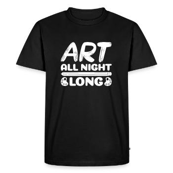 Artiste drôle Peintre Art Toute la nuit Dessin - T-shirt Premium bio Homme - noir - Devant - Nico (187cm)
