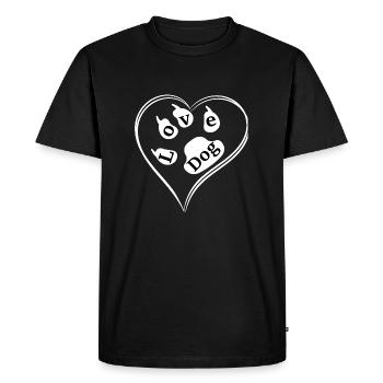 Patte de chien Empreinte de patte promener propriétaire de chien - T-shirt Premium bio Homme - noir - Devant - Nico (187cm)