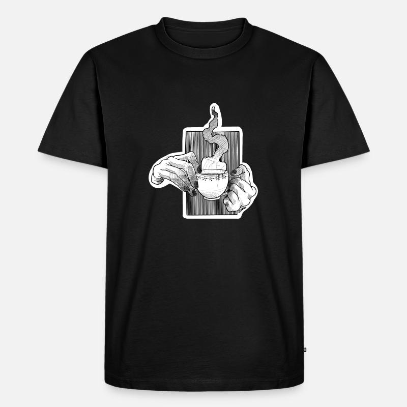 Coffee Time - Männer Premium Bio T-Shirt - Schwarz