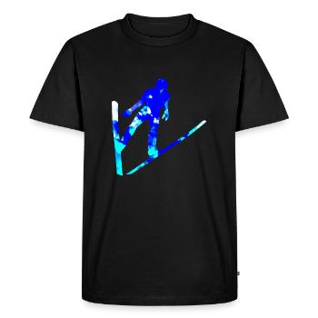 Saut à ski Hommes Femmes Sauteur à ski Vol à ski - T-shirt Premium bio Homme - noir - Devant - Nico (187cm)
