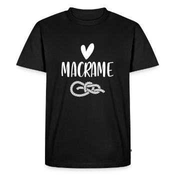 Cool Macramé Art Boho Look Gift Creative - Men's Premium Organic T-Shirt - black - Front - Nico (187cm)