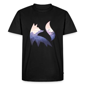 Fox Silhouette Forêt Nature Animal Renard Roux Forêt Animal - T-shirt Premium bio Homme - noir - Devant - Nico (187cm)